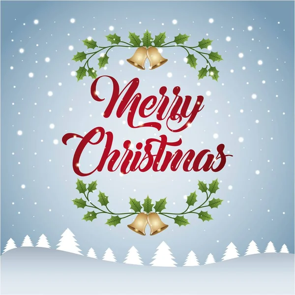 Feliz Natal cartão saudação decoração festa celebração —  Vetores de Stock