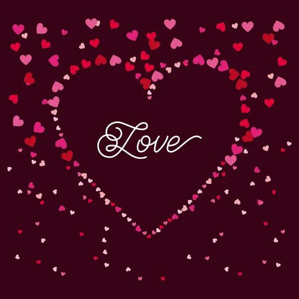 Amor corazón romántico pasión emoción — Vector de stock