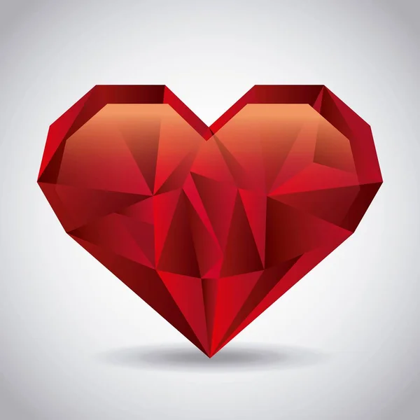 Kırmızı aşk kalp romantik tutku duygu soyut — Stok Vektör