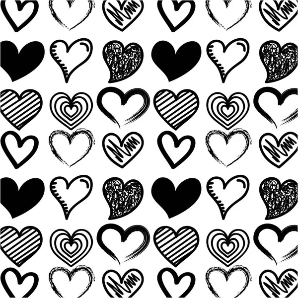 Mooie naadloze romantische patroon met hart — Stockvector