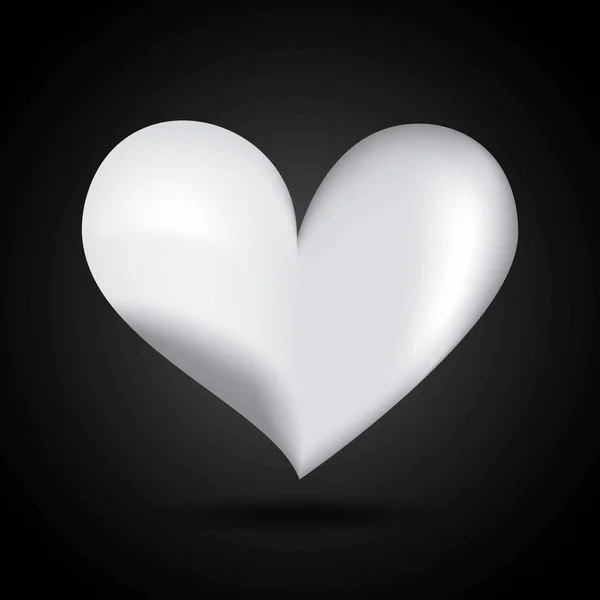 Amor blanco corazón romántico pasión emoción — Vector de stock