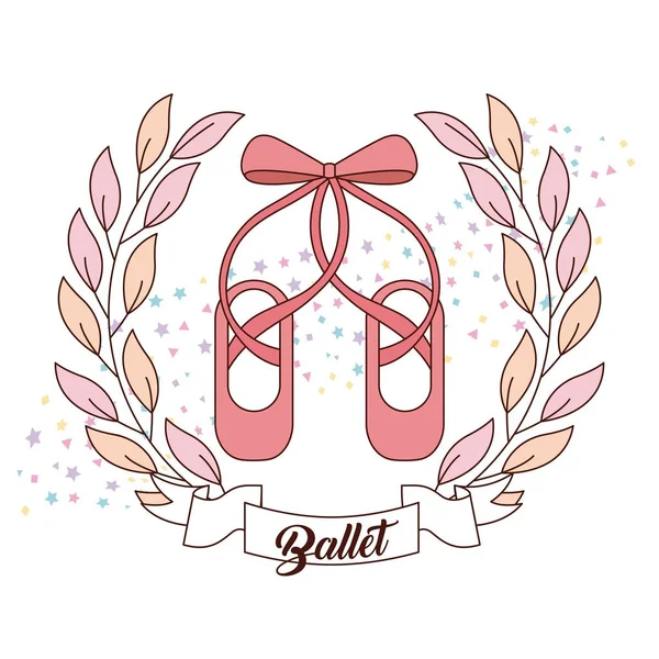 Élégant de ballet rose chaussures avec ruban — Image vectorielle