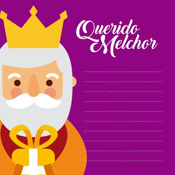 List do króla melchor orient obchody święta — Wektor stockowy