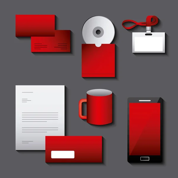 Plantilla de identidad corporativa conjunto de papelería de negocios maqueta con emblema de diseño de marca — Vector de stock