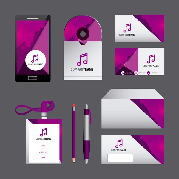 Modelo de identidade corporativa set business stationery mock-up com design de marca de emblema — Vetor de Stock