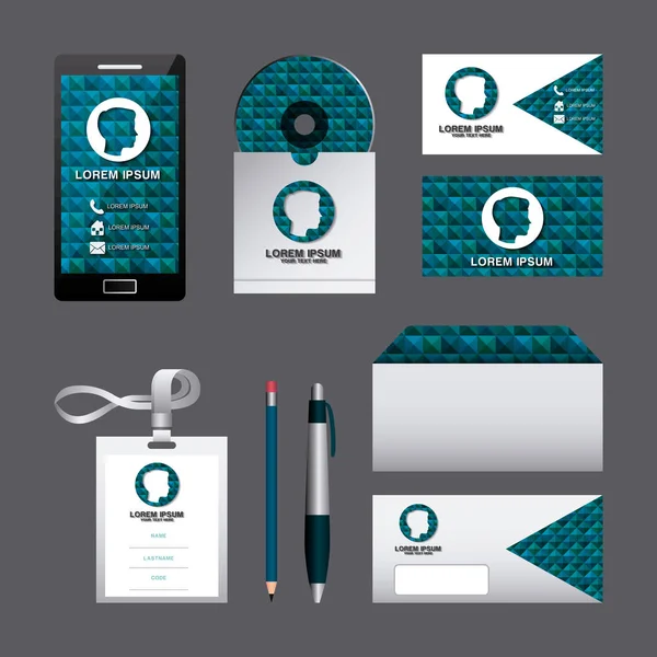 Modelo de identidade corporativa set business stationery mock-up com design de marca de emblema — Vetor de Stock