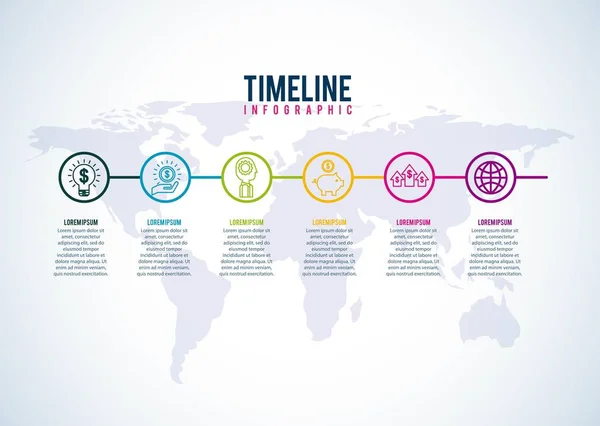 timeline infographic world business company steps diagram