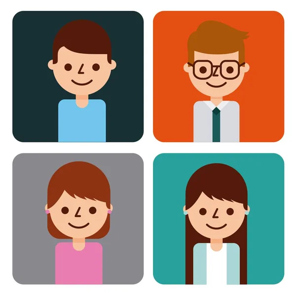 Conjunto de personas avatar empleado de negocios — Vector de stock