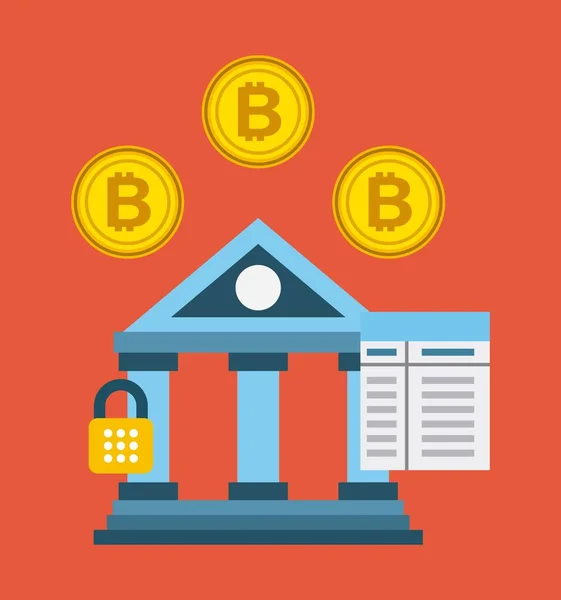 Bancaire Bitcoin concept sécurité mot de passe code — Image vectorielle