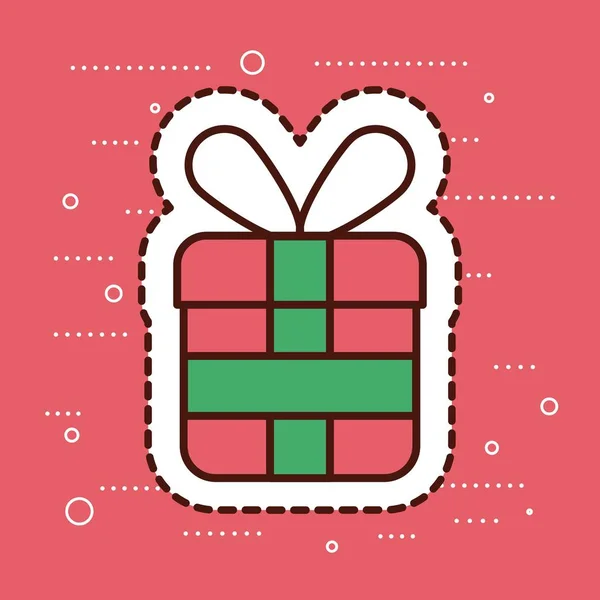 Červené a zelené dárkové krabice veselé vánoční překvapení — Stockový vektor