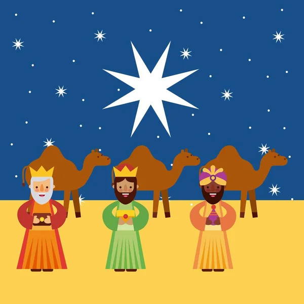 Los tres reyes de oriente — Vector de stock