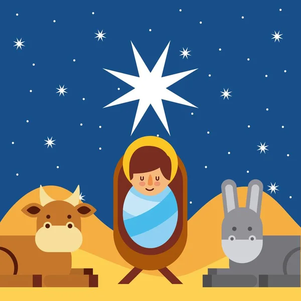 Buon Natale Gesù Cristo santo benedetto — Vettoriale Stock