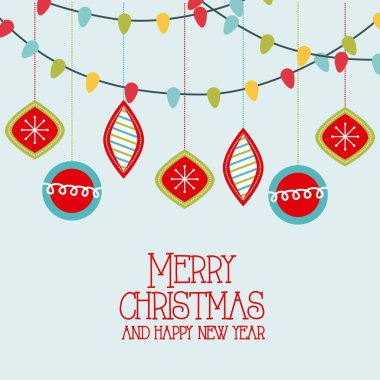 mutlu Noeller ve mutlu yeni yıl Noel ağacı çam dekorasyonu ile