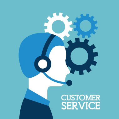 Müşteri Hizmetleri çağrı merkezi operatörü giyen kulaklık