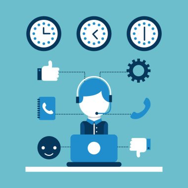 Müşteri Hizmetleri çağrı merkezi operatörü giyen kulaklık