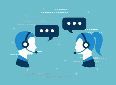 Müşteri Hizmetleri çağrı merkezi operatörü giyen kulaklık