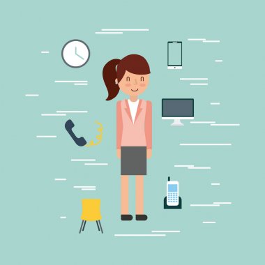 İşkadını evrak çantası illüstrasyon