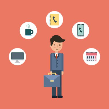 işadamı evrak çantası illüstrasyon