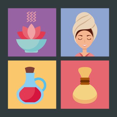 Spa mutfak eşyaları Icons set