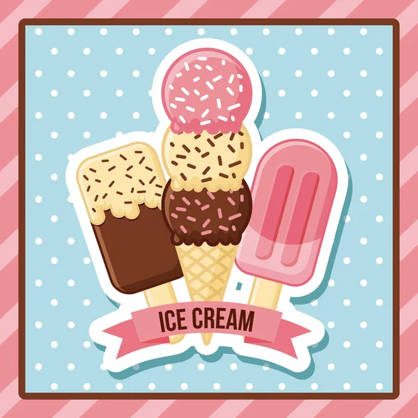 Eis lecker Cartoon — Stockvektor