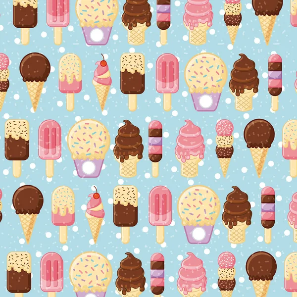 Icon set ice cream cartoon — Stock Vector