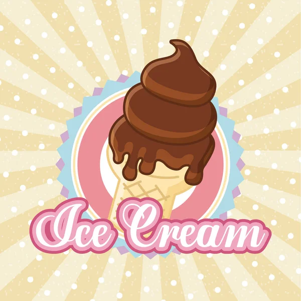 Helado delicioso dibujos animados — Vector de stock