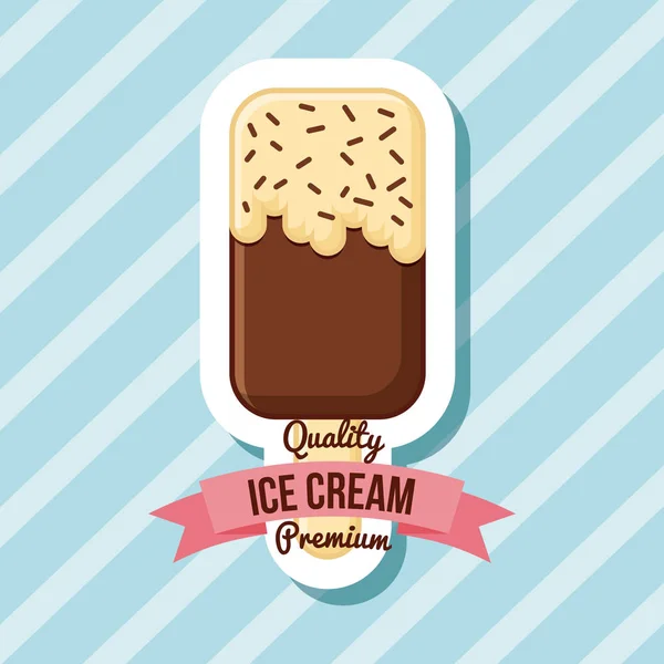 Dondurma lezzetli çizgi film — Stok Vektör