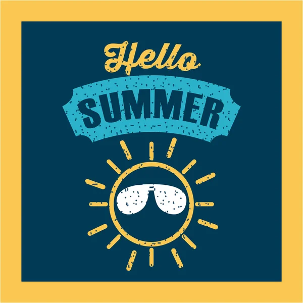 Hello summer flat — Stock Vector