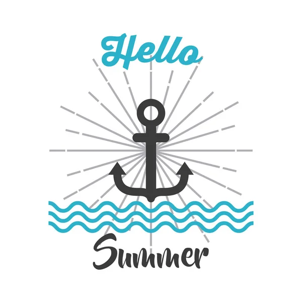 Hello summer flat — Stock Vector