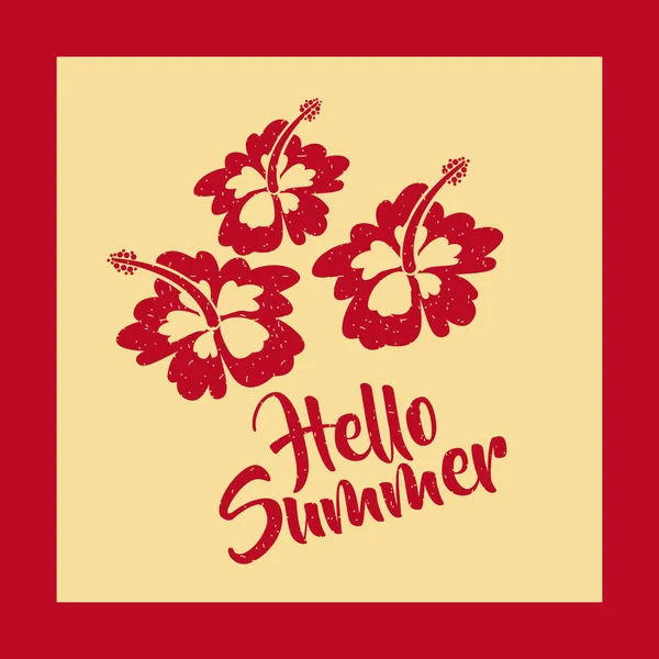 Hello summer flat — Stock Vector