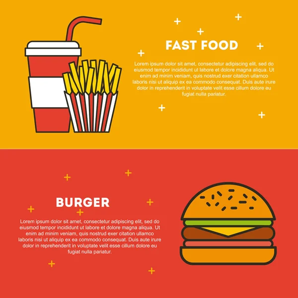 Fast food ilustracja — Wektor stockowy