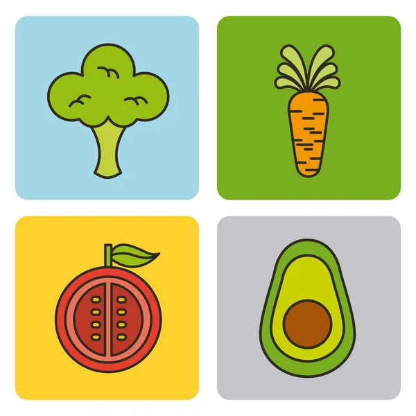 Illustration d'aliments sains — Image vectorielle