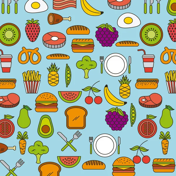 Ilustración de alimentos saludables — Vector de stock