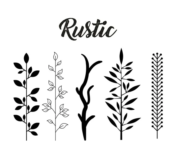 Decoratieve rustieke vintage icons set — Stockvector