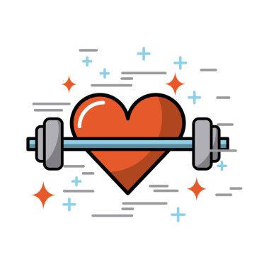 çizgi film kalp ile ağırlık görüntü 