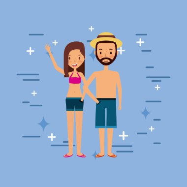 genç bir turist Çift