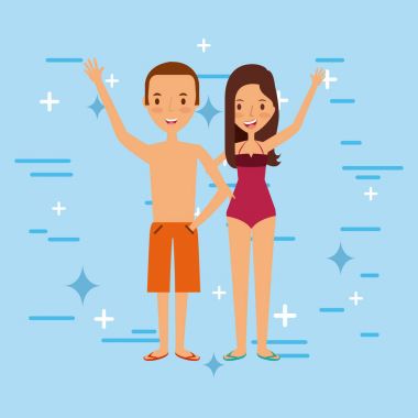 genç bir turist Çift