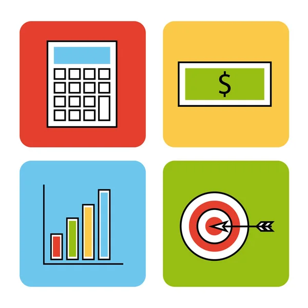 Ícones conjunto analítico e investimentos — Vetor de Stock