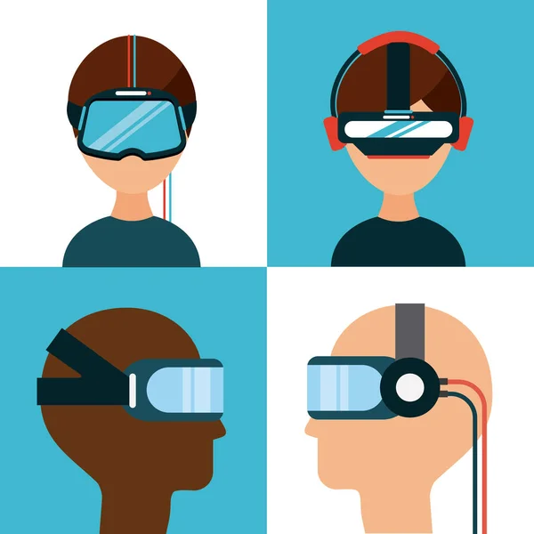 Iconos conjunto de realidad virtual — Archivo Imágenes Vectoriales