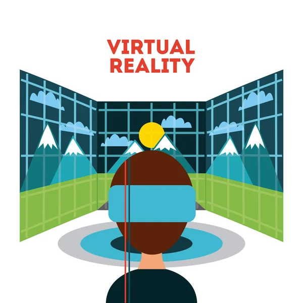 Віртуальна реальність плоскі — стоковий вектор