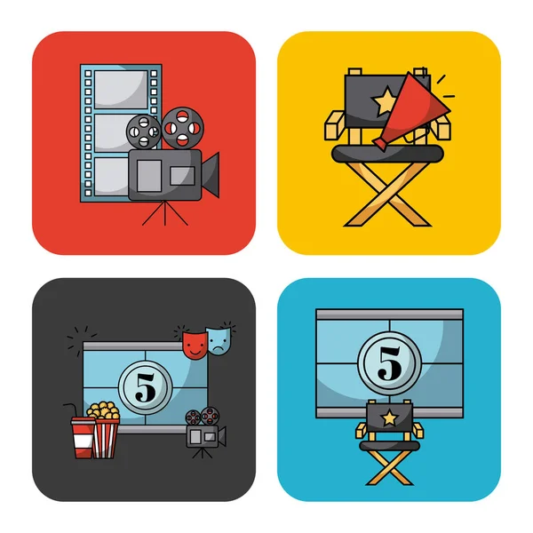 Icons set movies — Stock Vector
