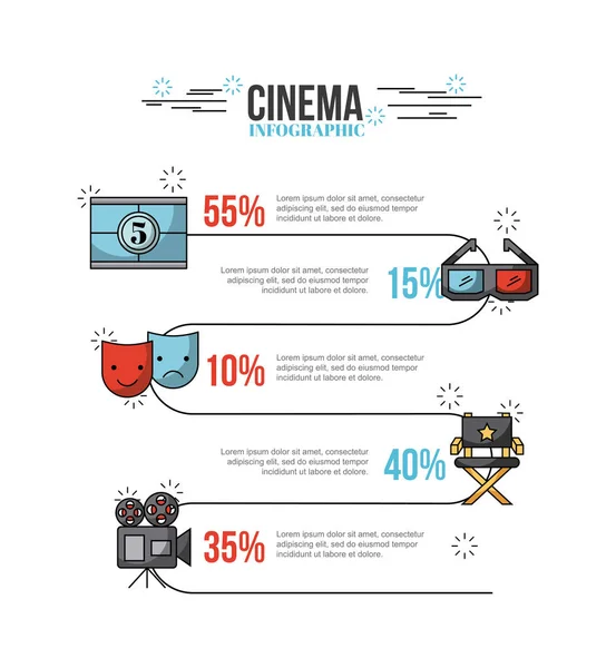 Cine y películas infograficos — Vector de stock