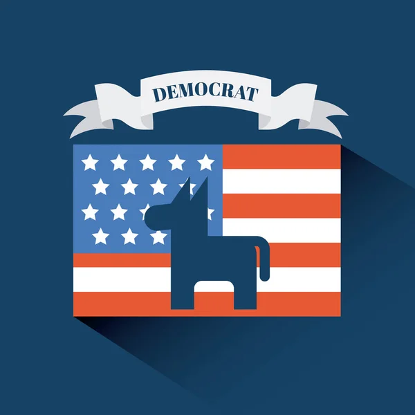 Democrat party emblem image — Stock Vector