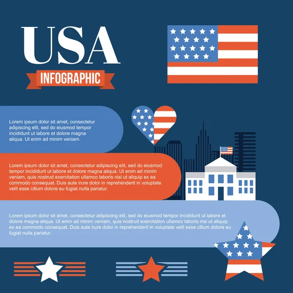 Infographic ΗΠΑ σχετική εικόνα — Διανυσματικό Αρχείο