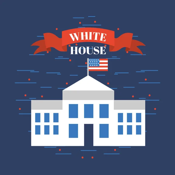 Белый дом, связанный с США образ — стоковый вектор