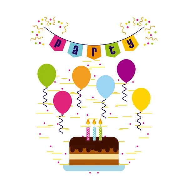 Happy birthday related icons image — Stock Vector