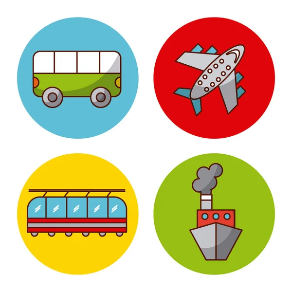 Imagen de iconos relacionados con viajes — Vector de stock