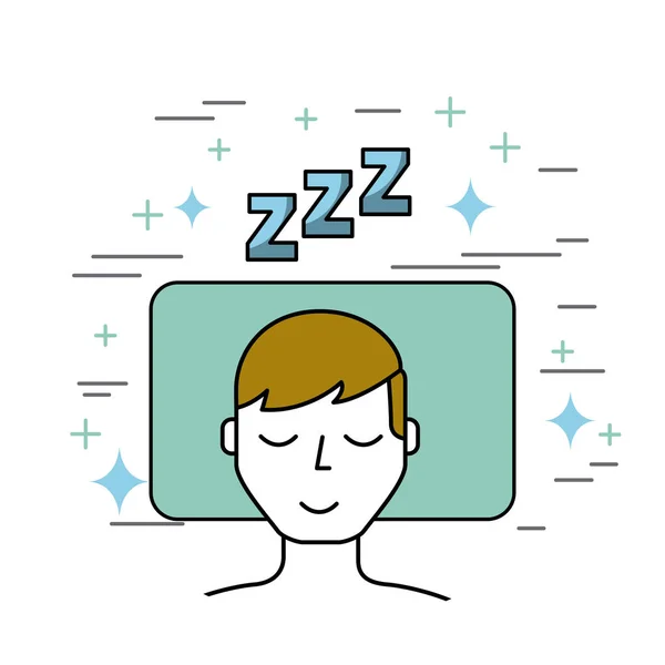 Man sleeping poster image — Stock Vector