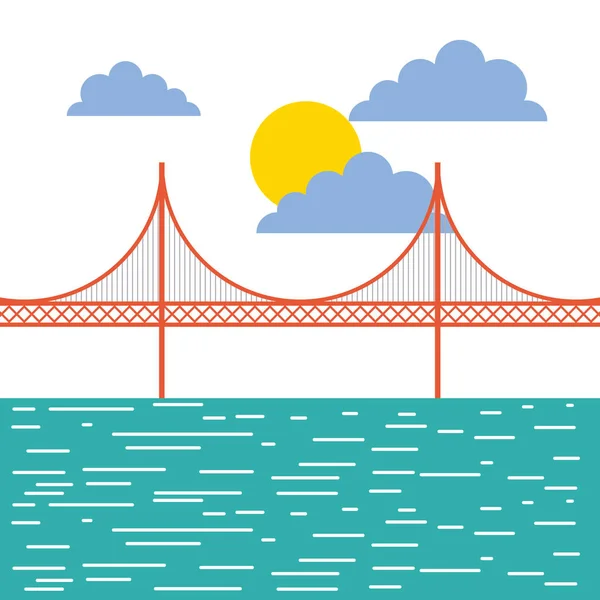 Golden gate san francisco usa kép — Stock Vector