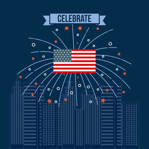 4th of july emblem image — Stock Vector